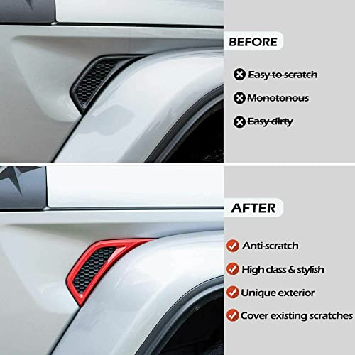 Image of Voodonala for Jeep JL Air Conditioner Outlet Vent Trim for 2018 2019 Jeep JL Wrangler Unlimited Red 2PCS