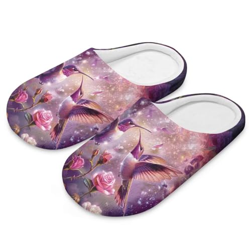 Slip-on Slippers for Winter, Cozy Soft Indoor House Shoes for Women Men, Closed Toe Warm Bedroom Slippers