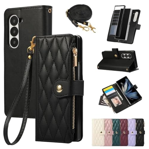 Étui portefeuille cuir Samsung Z Fold5 noir idéal pour voyager léger en toute sécurité