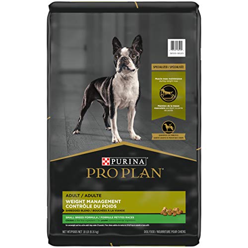 Purina Pro Plan with Probiotics Small Breed Dry Dog Food, Specialized Weight Management Shredded Blend - 18 lb. Bag