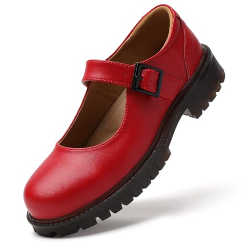 Image of XMM Mary Jane Shoes Women Flat Mary Janes for Womens Comfort Dressy Casual School Cute Non-Slip Work Shoes