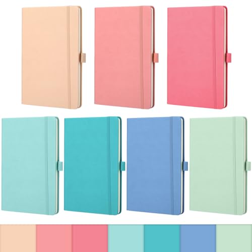 Cuadernos de diario con rayas anchas A5 Laumoi paquete de 7 blocs de tapa dura para escritura
