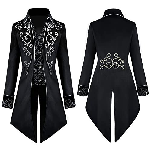 Chaqueta Steampunk para hombre con acabados de alta costura gótica y diseño victoriano vintage