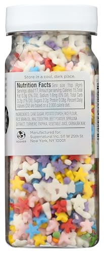 Image of Supernatural Rainbow Starfetti Sprinkles, Dye-Free Vegan Star Confetti, 3oz