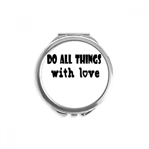 Miroir rond de maquillage anglais mot design pour vos retouches en voyage