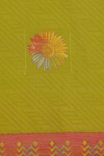 Image of Pothys Women's Green Brasso Cotton Saree With Blouse Piece (A1892 Green)