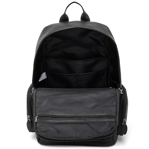 ELLE Leisure Luxe 27L Vegan Leather Backpack | Black3