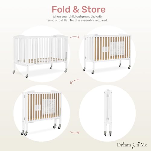 Dream On Me 672-W Folding Full Size Convenience Crib In White thumb #5