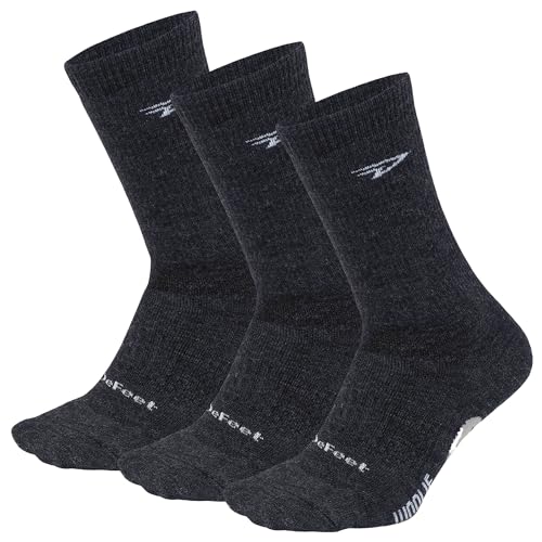 DEFEET | Woolie Boolie 6' - D-Logo Cycling Socks | For Biking, Running, & Everyday Adventures | Charcoal | Large (3-Pack)