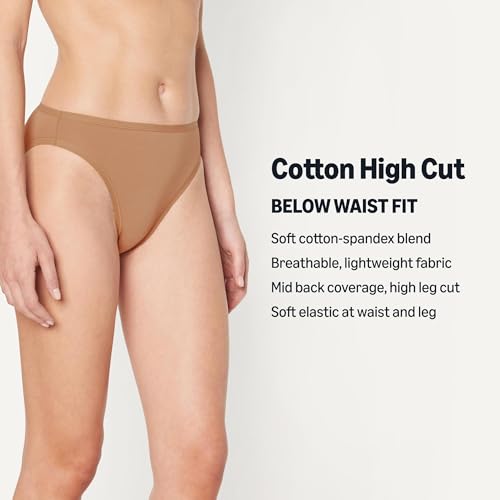 Image of Amazon Essentials Women's Cotton Stretch High-Cut Bikini Panty
