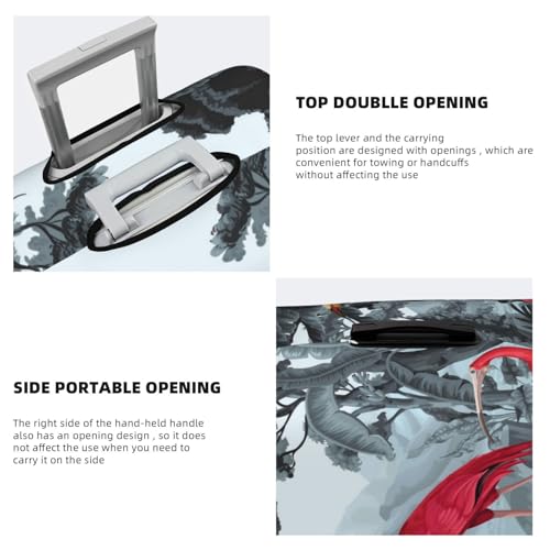 Flamingo On The Jungle Travel Luggage Covers - Elasticity Suitcase Covers Protector for Luggage 18-32 Inch4