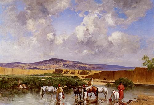Affiche toile Arrosage à l'Ouedpierre Huguet pour salon élégant