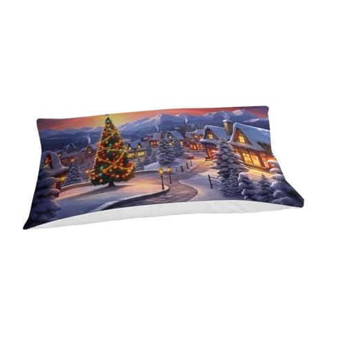Parure de lit Noël housse de couette 135x200 microfibre imprimé 3D avec zip - 6