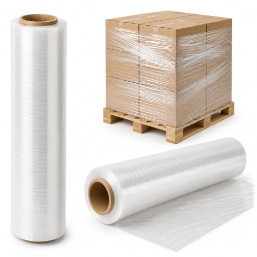 Heavy Duty Pallet Cling Wrap Roll Plastic Cling Film for Warehouse or Moving House Clear 400mm x 150m