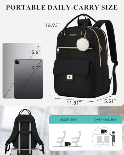 School Backpacks for Teen Girls, Cute Laptop Backpack Bookbag with Charging Hole for College Women Big Students Middle High School, Black4