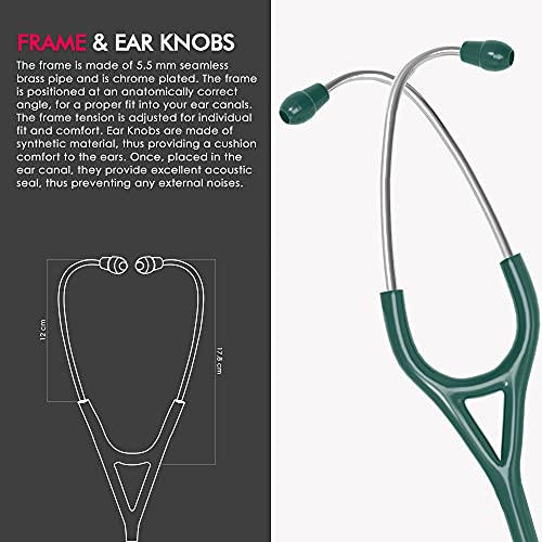 Image of ELKO EL-170 TECHNO III SS Stainless Steel Acoustic Stethoscope | Adult & Pediatric Stethoscope With Double Sided Chestpiece | Two-Way PVC Tubing | Doctors & Medical Students (Green)