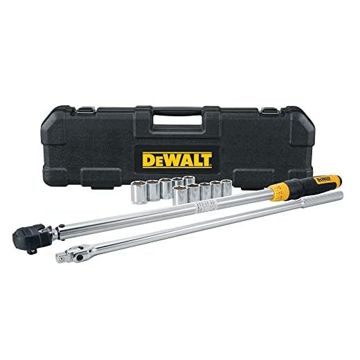 DEWALT Torque Wrench Tool Set, Tire Change Kit, 50-250 FT-LB, 12 Piece with Storage Case (DWMT45012)