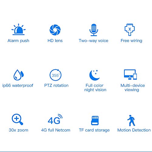 4G LTE Mobile Home Security Camera, 5MP Outdoor Security PTZ Camera com 30X Zoom Ótico, Wireless HD