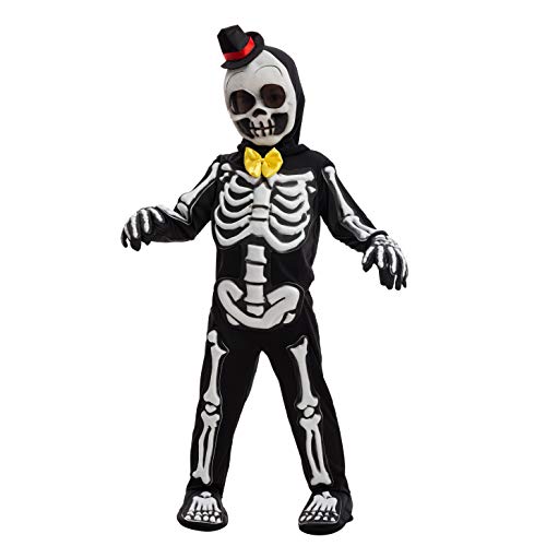 Spooktacular Creations Glows in the Dark Skeleton Costume for Boys, Halloween Skeleton Costume, Bone Jumpsuit for Kids3