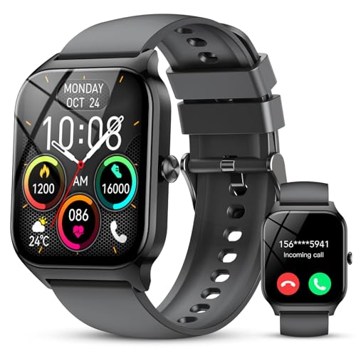 Smart Watch for Men Women,1.85" HD Fitness Tracker with Bluetooth Calls/ AI Voice Control, 120+Sports Modes, 24/7 Heart Rate/Sleep Monitor, Pedometer, Calories, Waterproof Smartwatch for Android iOS