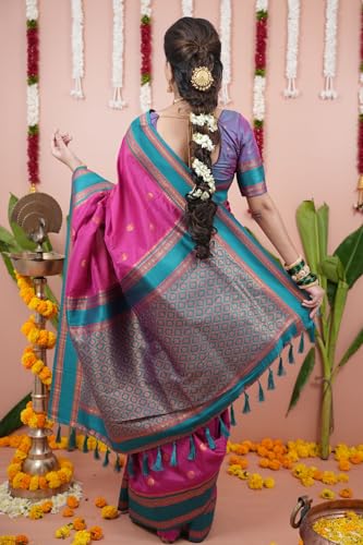 Image of SGF11 Women's Kanjivaram Pure Soft Silk Saree With Unstitched Blouse Piece