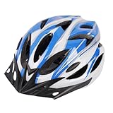 Zxpjkyu Fahrradhelm als Radhelm Und Rennradhelm Stoßdämpfender mit Hohlstruktur zur Reduzierung des Windwiderstands Verstellbar für, Blau Weiss