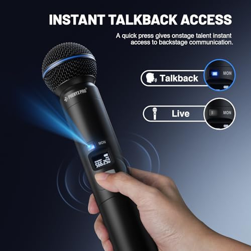 Image of Phenyx Pro UHF Dual Auto Scan Talkback Smart Wireless Mic System PTI-2