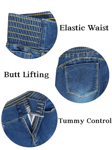 Flare Jeans for Women Tummy Control Bootcut Jeans Stretchy Button Fly Bell Bottom Butt Lifting High Waisted Denim Pants4