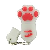 Usbkingdom 32GB USB 2.0 Flash Drive Cute Animal Cat Paw Shape Pen Drive Thumb Drives Jump Drive Memory Stick Pendrive Flash Disk (White)