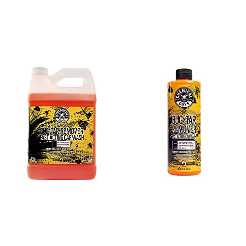 Chemical Guys CWS_104 Concentrated Bug and Tar Remover Car Wash Soap & Refill Kit, 2 Bottles - (1) 16 oz and (1) Gallon (Works with Foam Cannons, Foam Guns or Bucket Washes) 144 oz