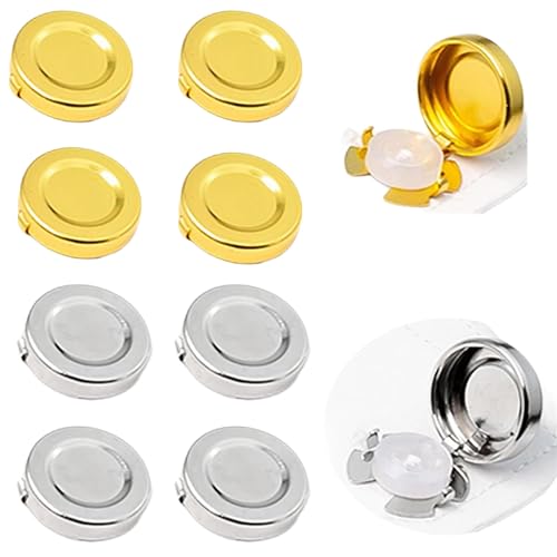 16 pcs Mens Button Covers Button Cover Shirt 8 gold and 8 silver DIY button cover