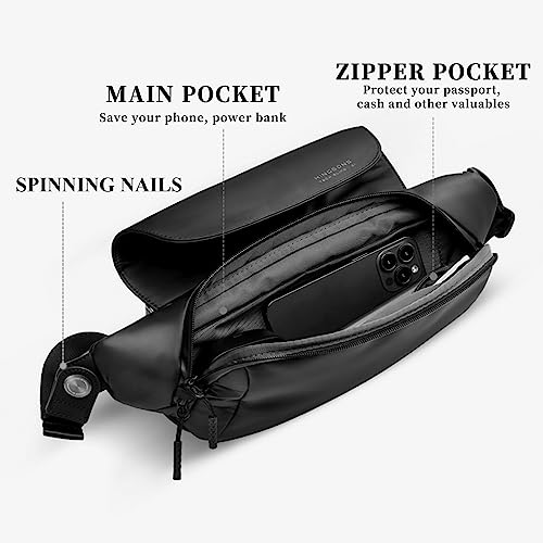 Kingsons Mens Crossbody Bag Small,Waterproof Shoulder Backpack Chest Sling Bag For Men Women, Lightweight Everyday Carry Bag For Travel, Black… #TOP2