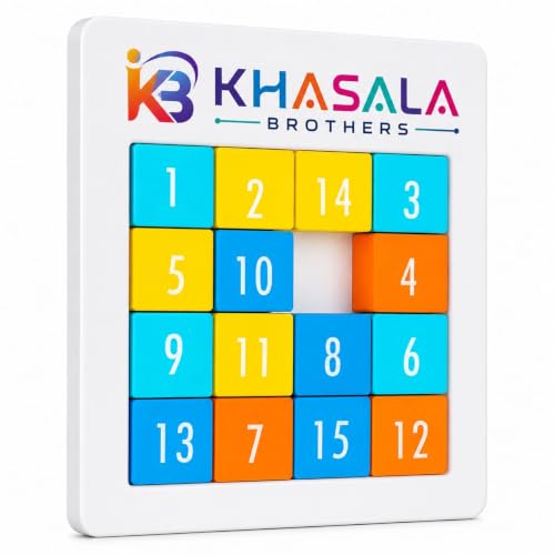 Image of Khasala Brothers Magnetic Number Puzzle 1 to 15 for Kids, Educational Brain Game Learning Toy Board for Boys & Girls Age 3+ (Number Brain Puzzle Set)