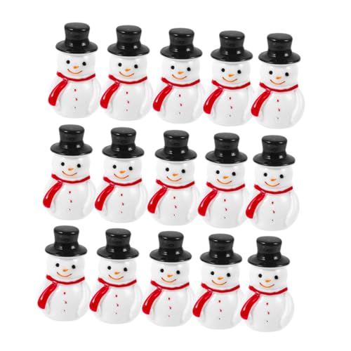 Yardenfun 24 Pezzi Decorazione del pupazzo neve Natale artigianato in resina pupazzo neve arredamento minuscole figurine Figure bianca