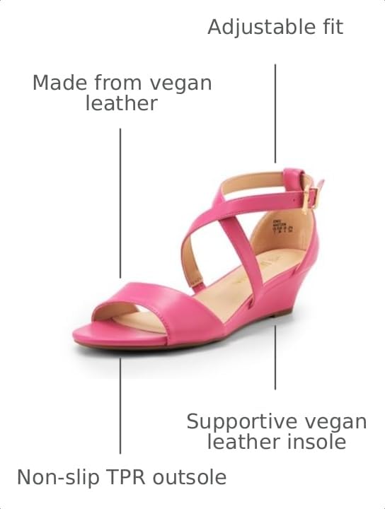 Image of DREAM PAIRS Women's Low Wedge Sandals Ankle Strap Heel Sandal Open Toe Wide Dress Summer Shoes