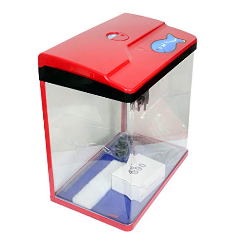 Image of SOBO T-730F Clear Fish Tank Aquarium with Water Pump Filter Home Office Table Decor Size:(LxWxH): 38.5x24x42cm Capacity: 30L Color: Red Aquarium Tank Exclusive Diwali Decoration /Gift