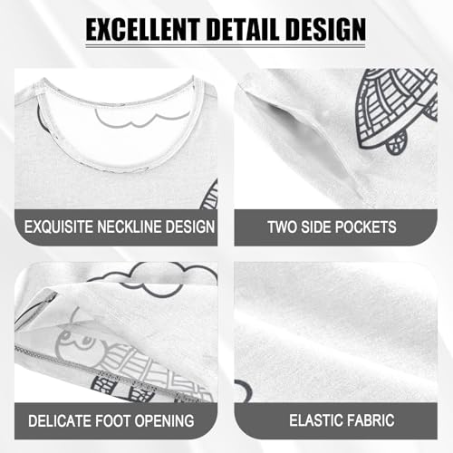 senya Short Sleeve Pajamas Sets Summer Cotton Sleepwear Turtles Lines Cloud4