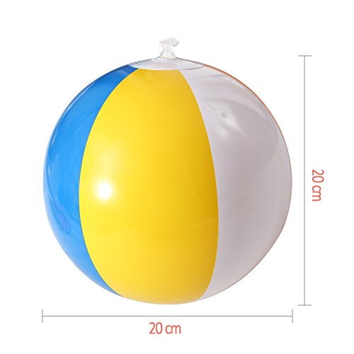 image for Geefia 6PCS Rainbow Beach Ball Inflatable Beach Balls for Kids, Inflat