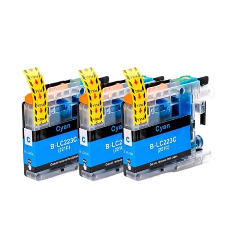 Cartouche LC221 cyan anti-obstruction pour imprimante MFC-J5320DW (3PCS)