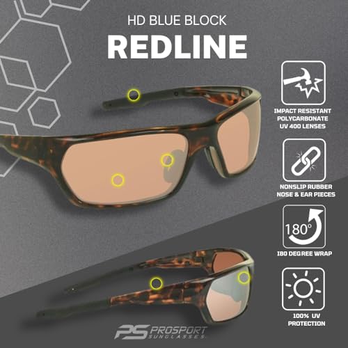 Image of proSPORT Blue Light Reducing High Definition HD Lens Sunglass TR90 Sport Frame Men Women