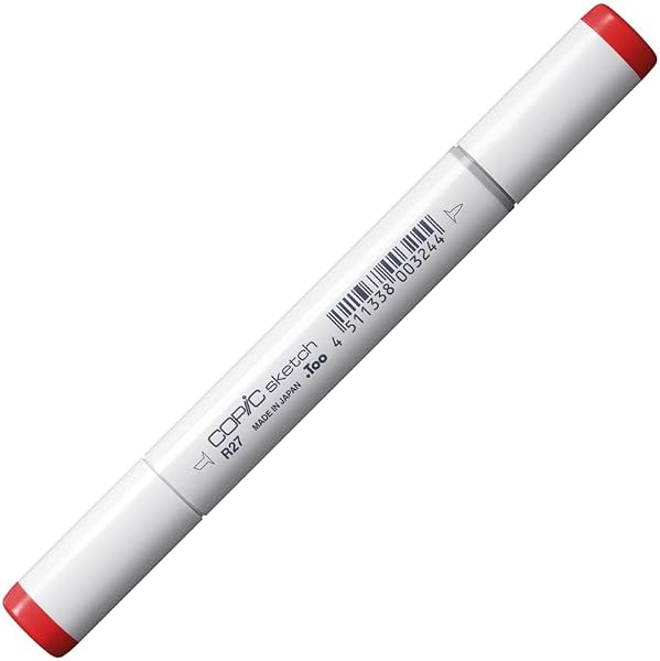 COPIC Sketch Coloured Marker Pen - (R-27) Cadmium Red, For Art & Crafts, Colouring, Graphics, Highlighter, Design, Anime, Professional & Beginners, Art Supplies & Colouring Books - 2