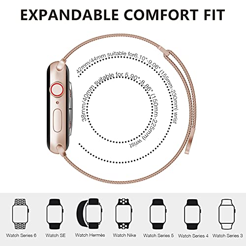 Ouluoqi Compatible With Apple Watch Band 38Mm 40Mm 41Mm 42Mm 44Mm 45Mm 49Mm Women And Men, Stainless Steel Mesh Loop Magnetic Clasp Replacement For Iwatch Band Series Ultra Se 8 7 6 5 4 3 2 1 (38Mm Champagne Gold) #TOP2