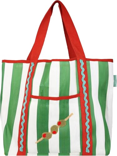 Sac de plage olive réutilisable en plastique recyclé pour vos pique-niques de vacances
