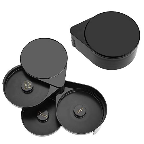 3 Tier Glass Rimmer, Black Margarita Salt Rimmer Sugar Salt Rim Lime Bartender Tool for Cocktail Home Party Restaurant Cafe