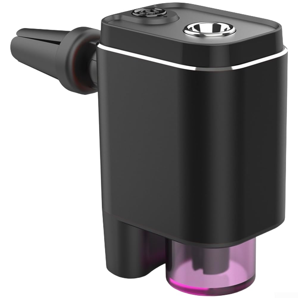 Elektryczny dyfuzor do aromaterapii z mgłą o wysokiej częstotliwości – 3 tryby Smart Start, Stop, wentylacja, metalowa obudowa, czarny (szary)