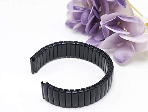 Fashion Watch Straps Metal Stretch Watch Straps Watchbands 12mm 14mm18mm 20mm Watchband Sturdy Watch Band (Color : Black, Size : 14mm)
