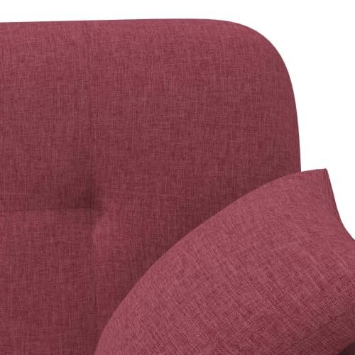 Sofá love seat burdeos con tapicería de botones para salón elegante 7