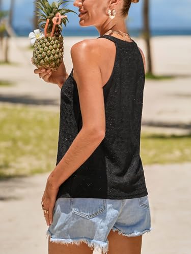 Image of CUPSHE Women's Striped V-Neck Tank Top Button Front Casual Sleeveless