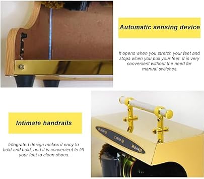 Polishing Shoes Machine,Electric Shoe Shine Machine, Shoe Polisher Automatic Induction, Fully Automatic Induction Shoe Polishing Machine with Double Combination Brush, Low Noise and Easy To
