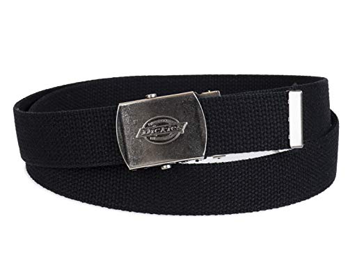 Dickies Cotton Web Belt With Military Logo Buckle, Black, One Size #TOP1